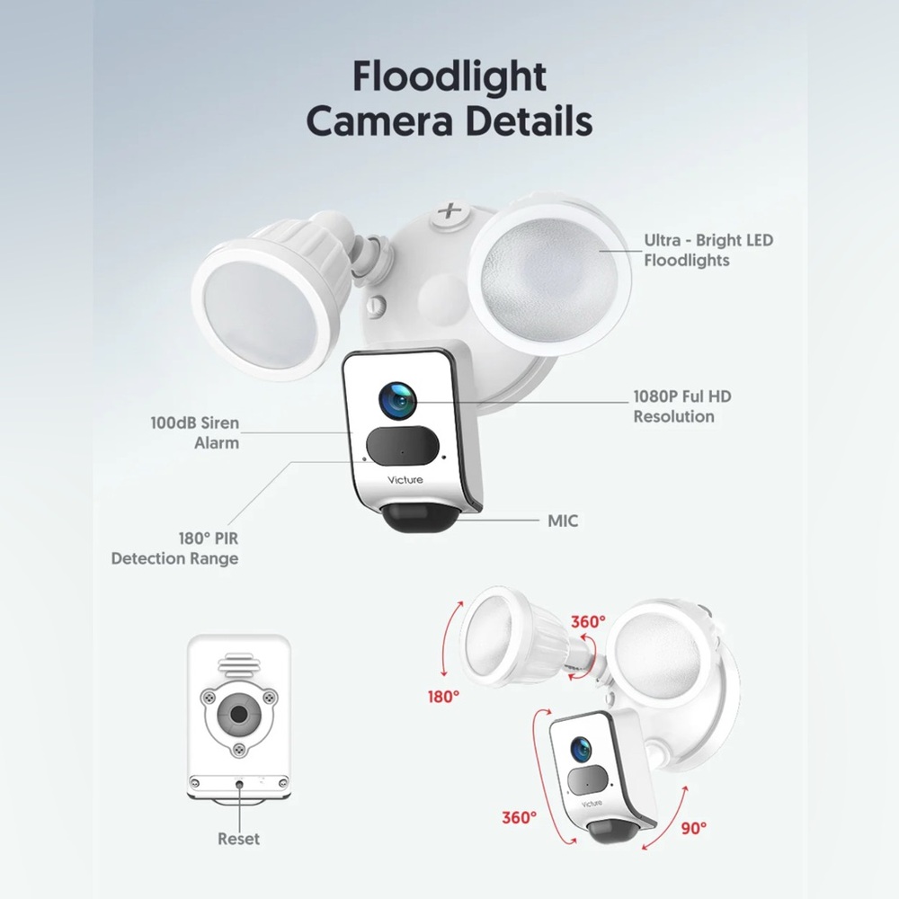 New floodlight ai outdoor security Camera